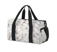 Bolsa de lona deportiva con textura geométrica de mármol dorado, para fin de semana, para la noche, viajes, gimnasio, para niños, niñas, niños, mujeres y hombres