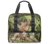 Bolsa de lona deportiva de ardilla para mujeres, hombres y niños, Kirls linda ardilla, fin de semana, bolsas de noche separadas para mojado, bolsa de mano de 21 L para viajes, gimnasio, yoga, color,