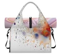 Bolsa de lona deportiva de arte abstracto con compartimento para zapatos, para fin de semana, noche, para gimnasio, yoga, viajes, color, L, Bolsa de viaje