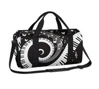 Bolsa de lona deportiva de arte abstracto, música, piano, notas, fin de semana, bolsa de viaje, gimnasio, bolsa de lona para niños, niñas, niños, mujeres y hombres