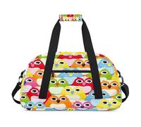 Bolsa de lona deportiva de búho colorido para mujeres y hombres, lindo búho de 24 L, bolsa de fin de semana durante la noche, bolsa de viaje para gimnasio, para niños y niñas, color, 24 L, Organizador