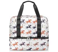 Bolsa de lona deportiva de carreras de caballos para mujeres, hombres, niños y niñas, 21 L, bolsa de fin de semana, bolsa de viaje separada para viajes, gimnasio, yoga, color, Big, Organizador de