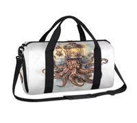 Bolsa de lona deportiva de estilo vintage con diseño de pulpo, para fin de semana, para viajes, gimnasio, equipaje, para niños, niñas, niños, mujeres y hombres