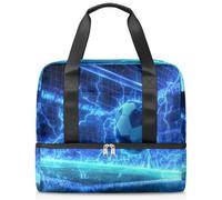 Bolsa de lona deportiva de fútbol para mujeres, hombres, niños y niñas, 21 L, para fin de semana, bolsa de viaje separada para viajes, gimnasio, yoga, color, Big, Organizador de bolsas