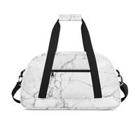 Bolsa de lona deportiva de mármol blanco con textura para mujeres y hombres, mármol de 24 L, bolsa de fin de semana durante la noche, bolsa de viaje para gimnasio, para niños y niñas, color, 24 L,