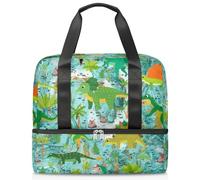 Bolsa de lona deportiva de mármol de color abstracto para mujeres, hombres, niños, Kirls dinosaurios, mármol, fin de semana, bolsas de noche separadas húmedas, bolsa de mano de 21 L para viajes,