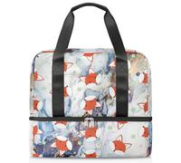 Bolsa de lona deportiva de mármol para mujeres, hombres y niños, Kirls Funny Fox Marble Weekend Overnight Bags Wet Seperated 21 L Tote Bag for Travel Gym Yoga, color, 21L, Organizador de bolsas