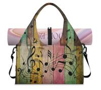 Bolsa de lona deportiva de piano colorido para mujeres y hombres, bolsa de fin de semana con compartimento para zapatos, bolsa de hombro para yoga, gimnasio, viajes, color, L, Organizador de bolsas