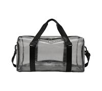 Bolsa de lona deportiva de PVC, impermeable, diseño ligero, para fitness, viajes y uso diario, bolsa de viaje compacta de PVC para artículos esenciales, Black, Mass Beauty