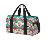Bolsa de lona deportiva geométrica de color étnico, bolsa de fin de semana, bolsa de viaje casual, para viajes, gimnasio, para niños, niñas, niños, mujeres y hombres