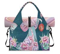 Bolsa de lona deportiva japonesa Geisha con compartimento para zapatos, para mujer, para fin de semana, noche, para gimnasio, yoga, viajes, color, L, Bolsa de viaje