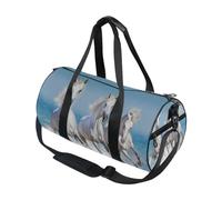 Bolsa de lona deportiva para gimnasio, viajes, tres equipajes blancos para hombres y mujeres, Tres caballos blancos, Talla única