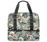 Bolsa de lona deportiva para mujeres, hombres, niños, Kirls, camuflaje abstracto, 21 L, bolsas de fin de semana, bolsa de noche separada para viajes, gimnasio, yoga, color, 21L, Organizador de bolsas