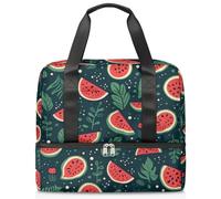 Bolsa de lona deportiva para mujeres, hombres, niños, Kirls, fruta, sandía, fin de semana, bolsas de noche separadas para mojado, bolsa de mano de 21 L para viajes, gimnasio, yoga, color, 21L,