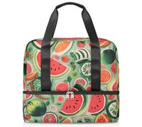Bolsa de lona deportiva para mujeres, hombres, niños, Kirls, frutas, limón, sandía, fin de semana, bolsas de noche separadas para mojado, bolsa de mano de 21 L para viajes, gimnasio, yoga, color, 21L,