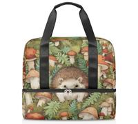 Bolsa de lona deportiva para mujeres, hombres, niños, Kirls, hojas de hongo, erizo, 21 L, bolsas de fin de semana, bolsa de noche separada para viajes, gimnasio, yoga, color, 21L, Organizador de