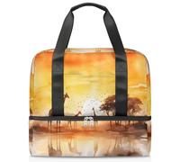 Bolsa de lona deportiva para mujeres, hombres, niños, Kirls, Jirafa africana de 21 L, bolsas de fin de semana para pasar la noche, bolsa de mano separada para viajes, gimnasio, yoga, color, 21L,