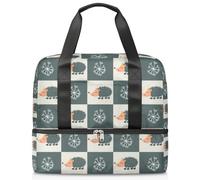 Bolsa de lona deportiva para mujeres, hombres, niños, Kirls, lindo estampado de erizo, 21 L, bolsas de fin de semana, bolsa de noche separada para viajes, gimnasio, yoga, color, 21L, Organizador de