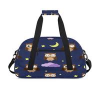 Bolsa de lona deportiva para mujeres y hombres, búhos, luna y estrellas, 24 L, bolsa de viaje para gimnasio, para niños y niñas, color, 24 L, Organizador de bolsas
