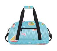 Bolsa de lona deportiva para mujeres y hombres, diseño de delfines marinos, peces y estrellas de mar, 24 L, bolsa de viaje para el gimnasio, para niños y niñas, color, 24 L, Organizador de bolsas