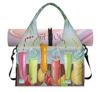 Bolsa de lona deportiva para verano, playa, cóctel, frutas, bebidas, con compartimento para zapatos, fin de semana de verano, bolsa de equipaje para gimnasio, yoga, viajes, color, L, Bolsa de viaje