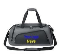 Bolsa de lona deportiva personalizada con texto bordado y logotipo, bolsa de lona mediana activa, deportiva, gimnasio, viajes, para hombres y mujeres, gris/negro., 24"*12"*2", Bolsa de gimnasio de