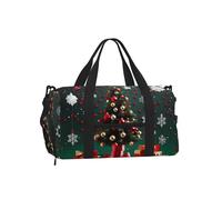 Bolsa de lona deportiva redonda para árbol de Navidad con compartimento para zapatos, ligera, para gimnasio, fin de semana para hombres y mujeres, bolsa de viaje impermeable con bolsillo húmedo