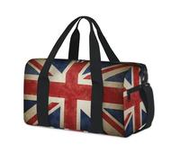Bolsa de lona deportiva vintage con bandera del Reino Unido, estilo retro, para fin de semana, para la noche, para viajes, gimnasio, para niños, niñas, niños, mujeres y hombres