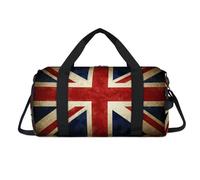 Bolsa de lona deportiva vintage con compartimento para zapatos, bandera nacional del Reino Unido, bolsa de fin de semana, bolsa de viaje para gimnasio, organizador de equipaje para mujeres, hombres