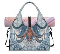 Bolsa de lona deportiva vintage con diseño de pulpo para mujeres y hombres, bolsa de fin de semana con compartimento para zapatos, bolsa de hombro para yoga, gimnasio, viajes, color, L, Organizador de