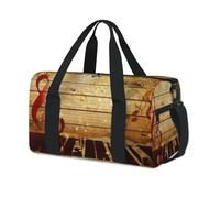 Bolsa de lona deportiva vintage con piano y notas musicales, para fin de semana, para viajes, gimnasio, para niños, niñas, mujeres y hombres