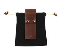 Bolsa de lona encerada de cuero para herramientas de jardín, bolsa de lona resistente al agua, plegable, bolsa de forraje portátil (negro)