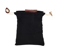 Bolsa de Lona Encerada para forrajeo, riñoneras para Senderismo, Bolsas Plegables con cordón, Bolsa para cinturón, recolección de Frutas, Bushcraft, portátil para Acampar, Cazar, (Negro)