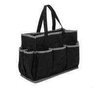 Bolsa de lona encerada para herramientas con 10 bolsillos, bolsa de trabajo para jardineros y manitas, alternativa al delantal de jardinería, bolsa de almacenamiento de carpintero (negro)