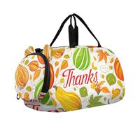 Bolsa de lona escocesa con diseño de vaca de las Tierras Altas para niñas, bolsa de viaje para el fin de semana, compartimento para zapatos, para niños, Calabazas coloridas, Classic