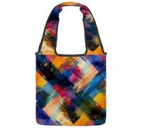Bolsa de lona estética de pavo real con plumas y flores, bolsa de tela reutilizable mediana para mujeres, profesores, enfermeras, Multicolor 07, 14.1x14.9in/36x38cm