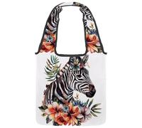Bolsa de lona estética de pavo real con plumas y flores, bolsa de tela reutilizable mediana para mujeres, profesores, enfermeras, Multicolor 03, 14.1x14.9in/36x38cm