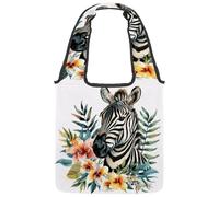Bolsa de lona estética de pavo real con plumas y flores, bolsa de tela reutilizable mediana para mujeres, profesores, enfermeras, Multicolor 04, 14.1x14.9in/36x38cm