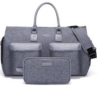 Bolsa de Lona for Llevar Ropa de Viaje for Hombre, con Compartimento for Zapatos, for Colgar en la Maleta.(Grey)