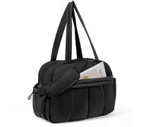 Bolsa de Lona Grande Acolchada for Viajes, Gimnasio, Entrenamiento Fin Semana, Bolsa Mano para Estar en Forma(Black)