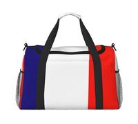 Bolsa de lona grande con estampado de bandera de Francia, bolsa de viaje para fin de semana para mujer, bolsa de mano, Negro -, Talla única