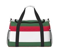 Bolsa de lona grande con estampado de bandera de Hungría, bolsa de viaje para fin de semana, bolsa de viaje para mujer, bolsa de mano, Negro -, Talla única