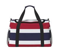 Bolsa de lona grande con estampado de bandera de Tailandia, bolsa de viaje para fin de semana para mujer, bolsa de mano, Negro -, Talla única