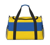 Bolsa de lona grande con estampado de bandera de Ucrania, bolsa de viaje para fin de semana, bolsa de viaje para mujer, bolsa de mano, Negro -, Talla única