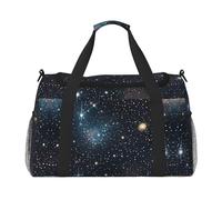 Bolsa de lona grande con estampado de estrellas y galaxias de constelación, bolsa de viaje de fin de semana para mujer, bolsa de mano, Negro -, Talla única