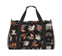 Bolsa de lona grande con estampado de gallos franceses, bolsa de viaje para fin de semana para mujer, bolsa de mano, Negro -, Talla única