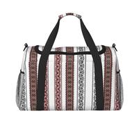 Bolsa de lona grande con estampado de motivos ucranianos, bolsa de viaje de fin de semana para mujer, bolsa de mano, Negro -, Talla única