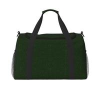 Bolsa de lona grande con estampado de pétalos florales de color verde cazador, bolsa de viaje para fin de semana para mujer, bolsa de mano, Negro -, Talla única