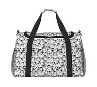 Bolsa de lona grande de lona con estampado de pingüinos lindos para fin de semana, bolsa de viaje para mujer, bolsa de mano, Negro -, Talla única