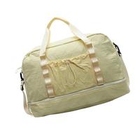 Bolsa de lona grande para hombres y mujeres, bolsas de gimnasio y viaje con zonas separadas húmedas y secas para fitness, aventura al aire libre, bolsa de hombro ergonómica transpirable, Amarillo